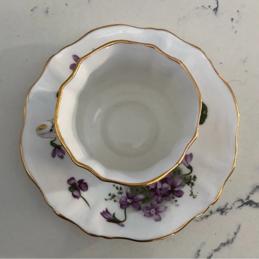 VTG Hammersley Victorian Violets Teacup and Saucer~Bone China VTG